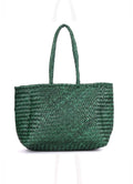 person wearing Rugged Hide Amalfi woven shopper - Stay Wild Collective  