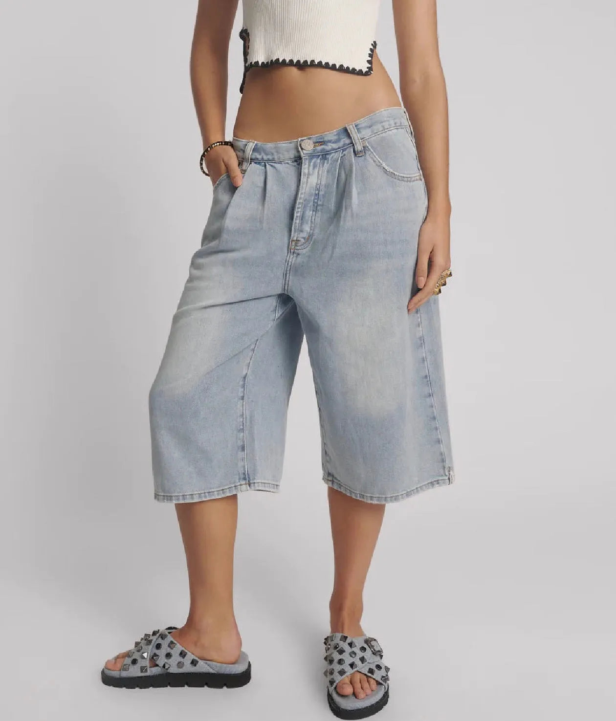  SALE The Beastie low rise wide leg denim shorts one teaspoon - Stay Wild Collective  