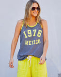 SALT & SUNSHINE MEXICO TANK - NAVY/YELLOW hammil and co - Stay Wild Collective  