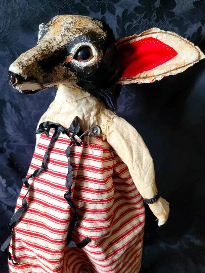 SANSHA is a sweet black fox in red ticking and stains. - Stay Wild Collective  Sculpter
