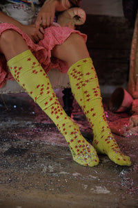 Pre Order Magnolia Pearl Little Star OTK Socks 170-NVRED-OS