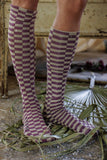 Pre Order Magnolia Pearl Checkered Over-the-Knee Socks  173-BISHP-OS