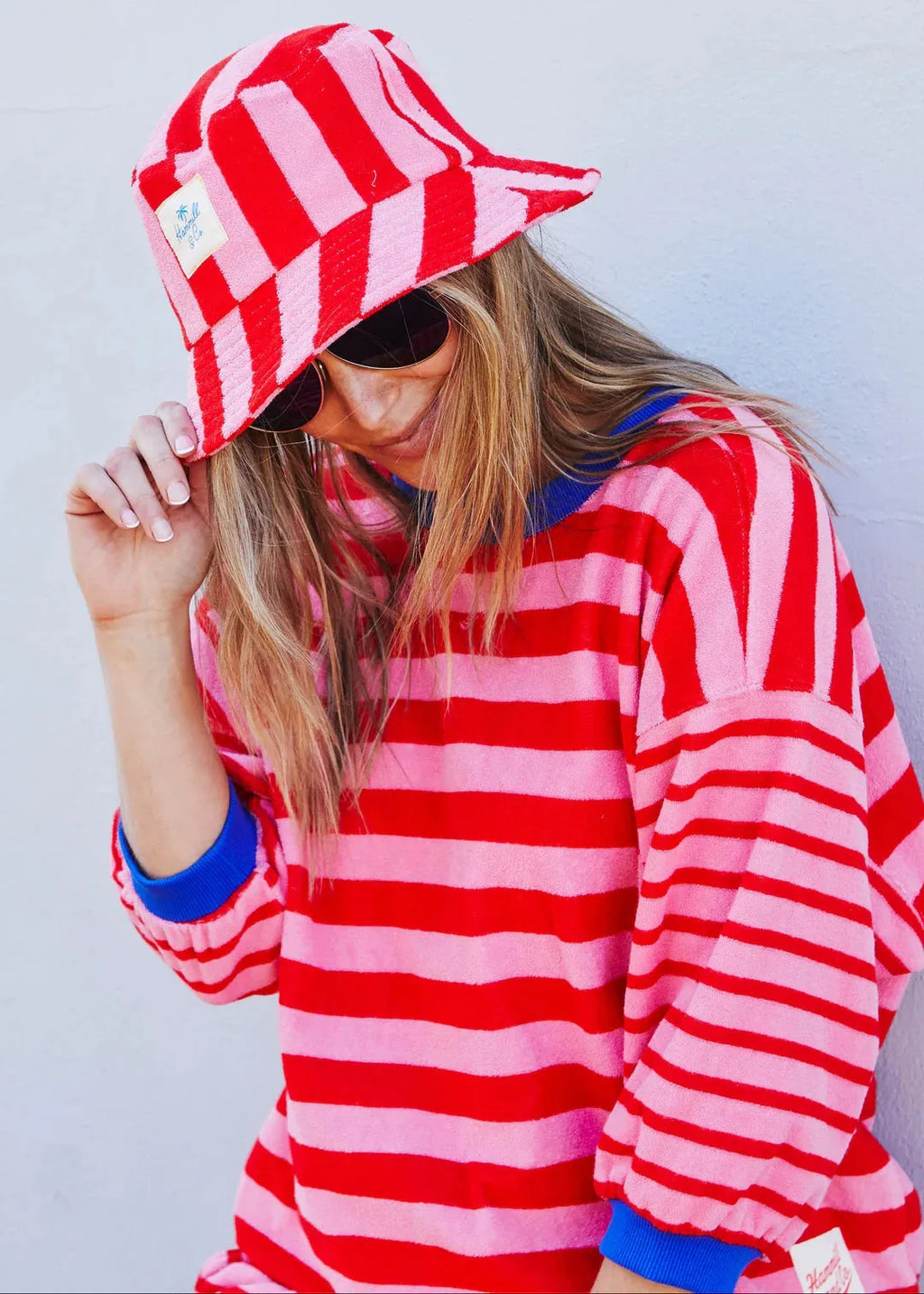 STRIPE BUCKET HAT - ROYAL/MUSK hammil and co - Stay Wild Collective  