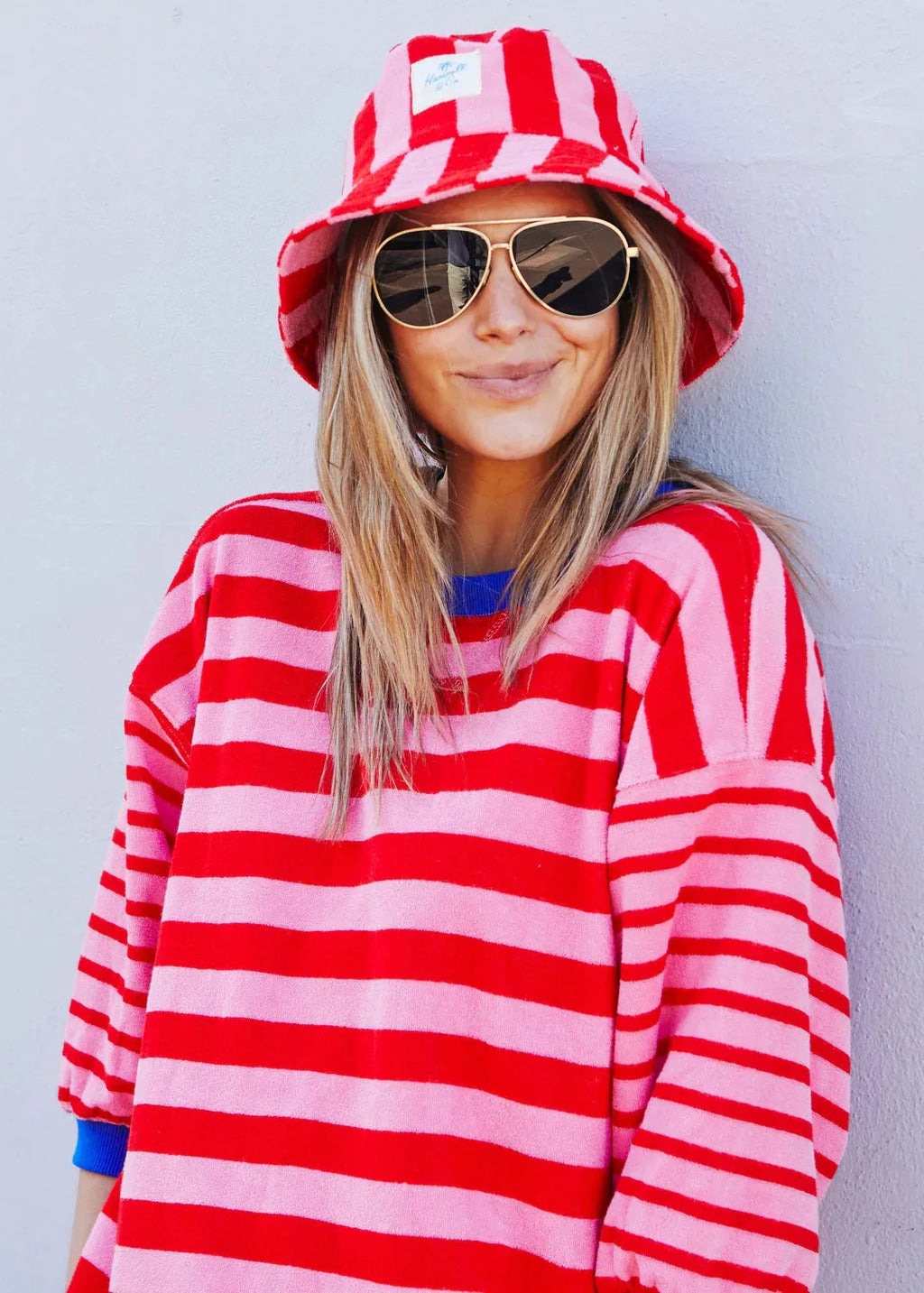 STRIPE BUCKET HAT - ROYAL/MUSK hammil and co - Stay Wild Collective  