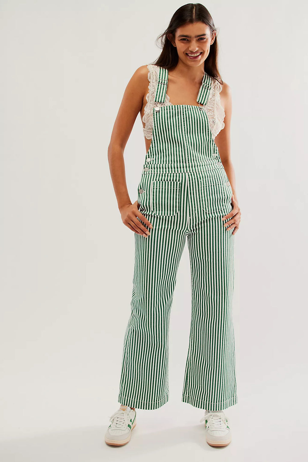  Sailor overalls in Laura stripe basil SALE - Stay Wild Collective  