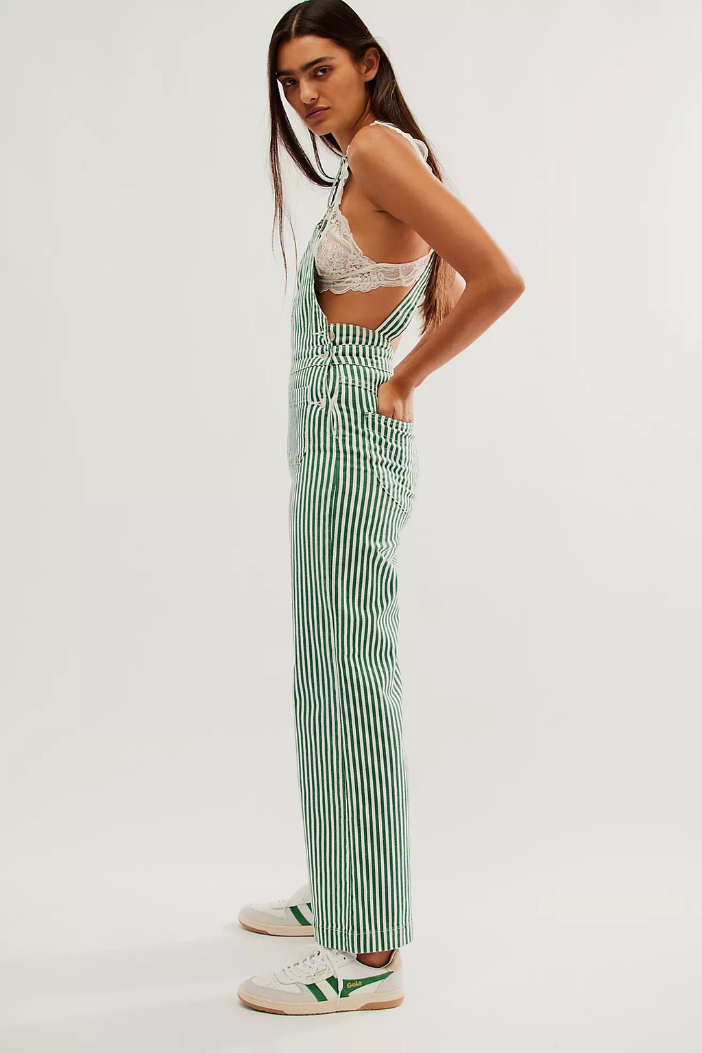  Sailor overalls in Laura stripe basil SALE - Stay Wild Collective  