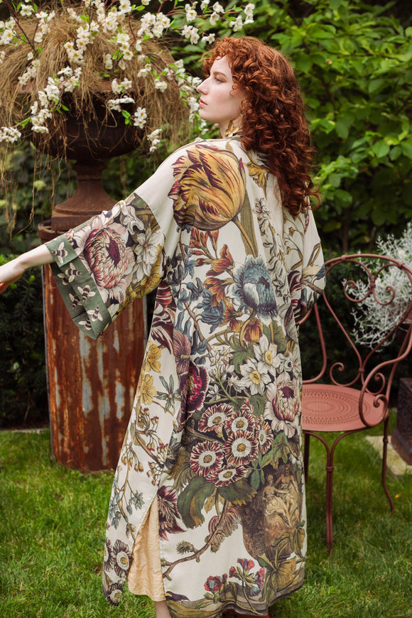 Market of Stars Love Grows Wild Floral Bamboo Kimono Duster Robe