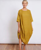 Montaigne Scallop Casual Linen Dress