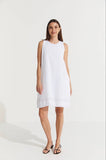 Montaigne Grace Linen Shift Dress with Raw Seam