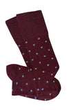 Tightology T16 ‘Dotty Burgundy’ Merino Wool Socks