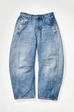 Free People Good Luck Mid-Rise Barrel Jeans - Blue