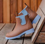 Merry People Bobbi Boots Chestnut & Ice Blue