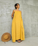 Montaigne Claudette Linen Maxi Dress One Size