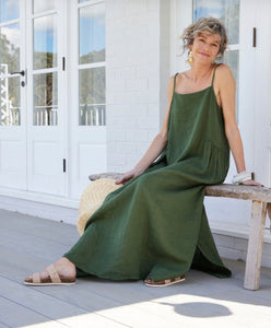 Montaigne Claudette Linen Maxi Dress One Size