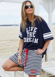Hammil & Co Live The Dream Retro Tee Navy