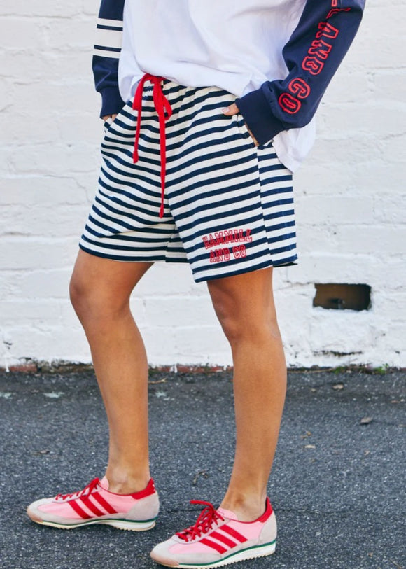 Hammil & Co Navy White Stripe Short