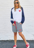 Hammil & Co Navy White Stripe Short