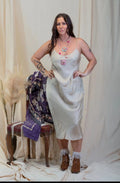 person wearing Silk/satin slip long stone - Stay Wild Collective  