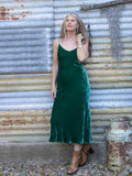 person wearing Silk velvet slip maxi Noel - Stay Wild Collective  