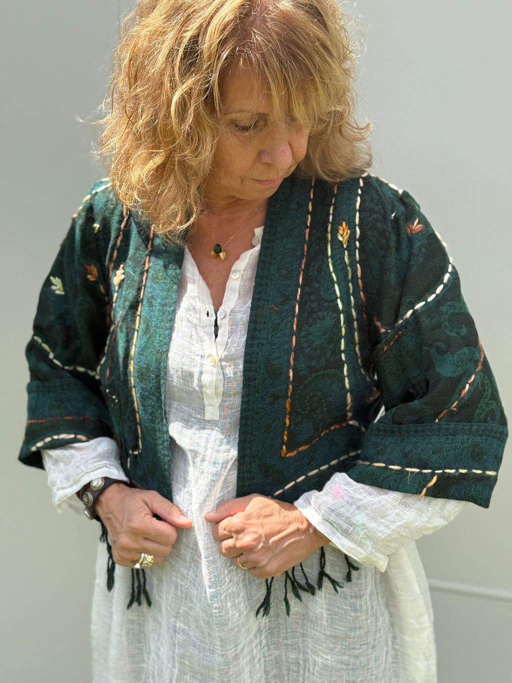  Silver Cocoonz Kashmiri wool jacket Size 10 Dark Green - Stay Wild Collective  Jacket