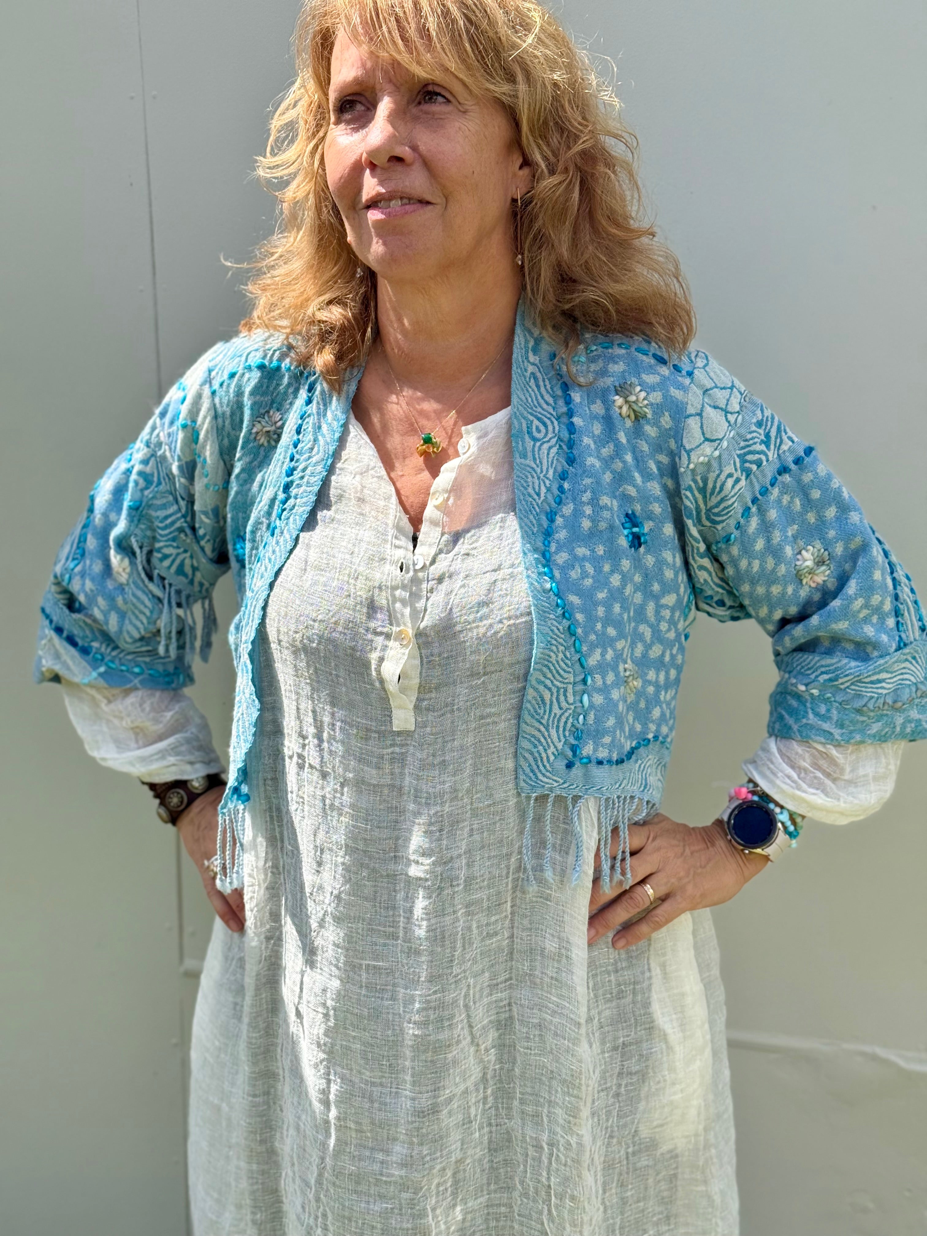  Silver Cocoonz Kashmiri wool jacket Size 10 Light Blue - Stay Wild Collective  Jacket