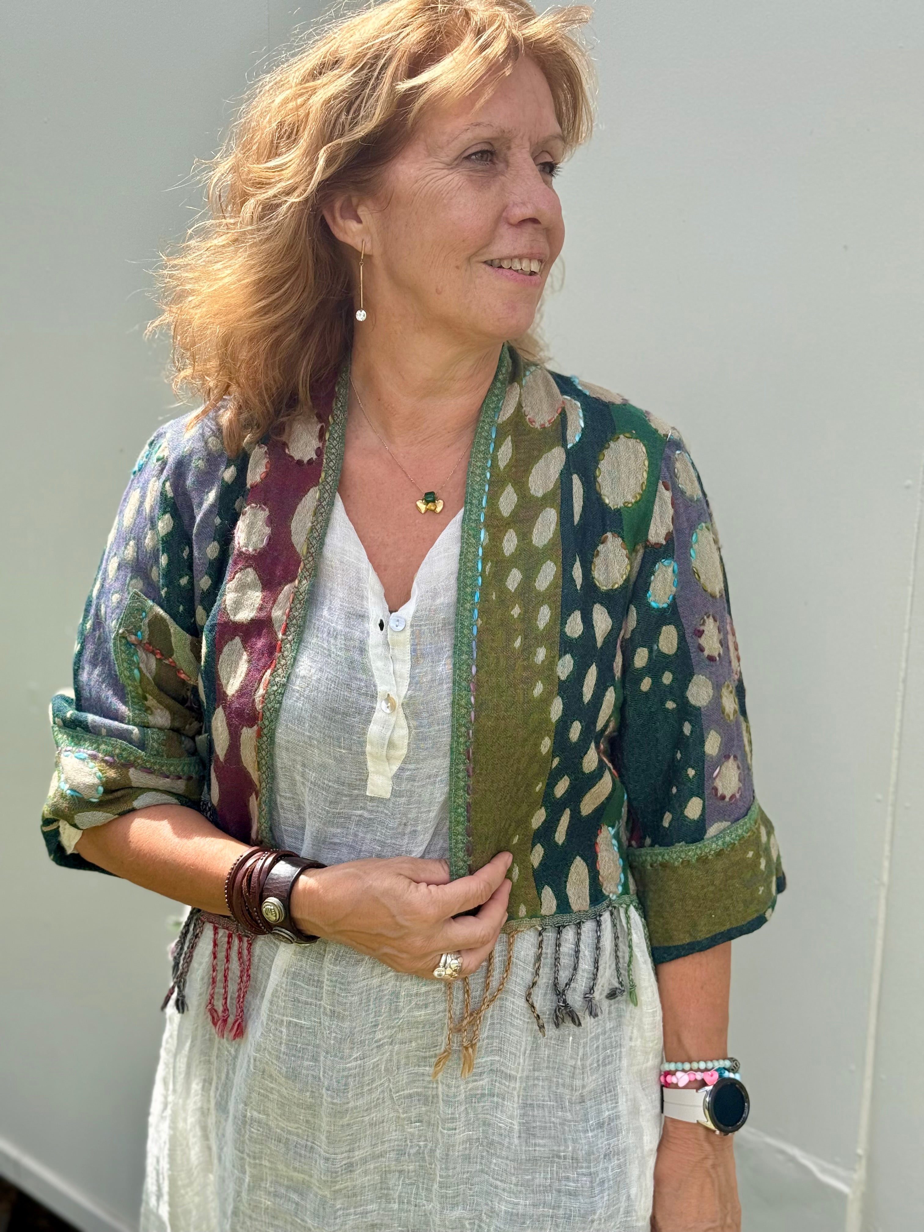  Silver Cocoonz Kashmiri wool jacket Size 10 River Pebbles - Stay Wild Collective  Jacket