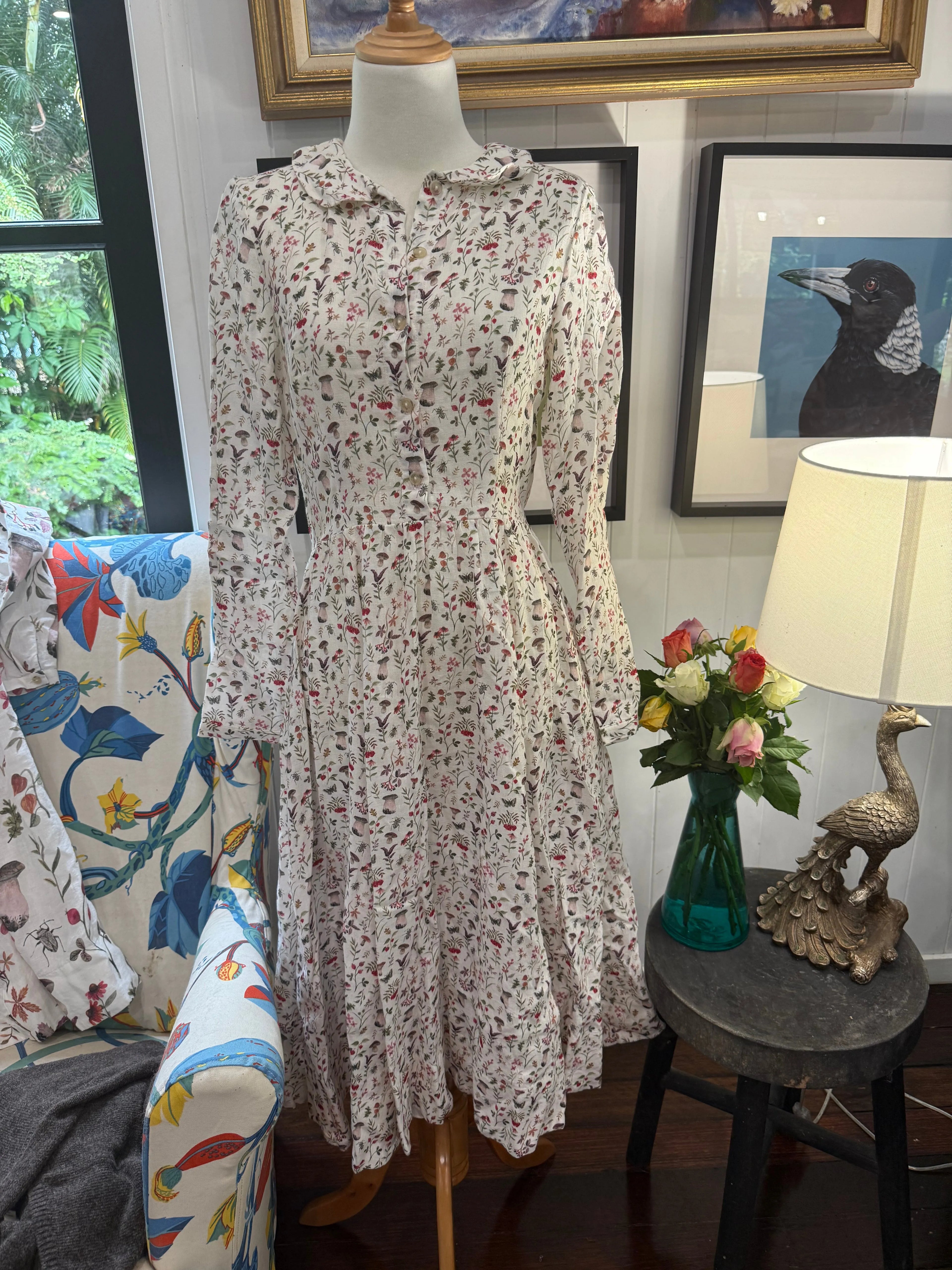  Son de flor long sleeve classic dress small mushroom print SALE - Stay Wild Collective  