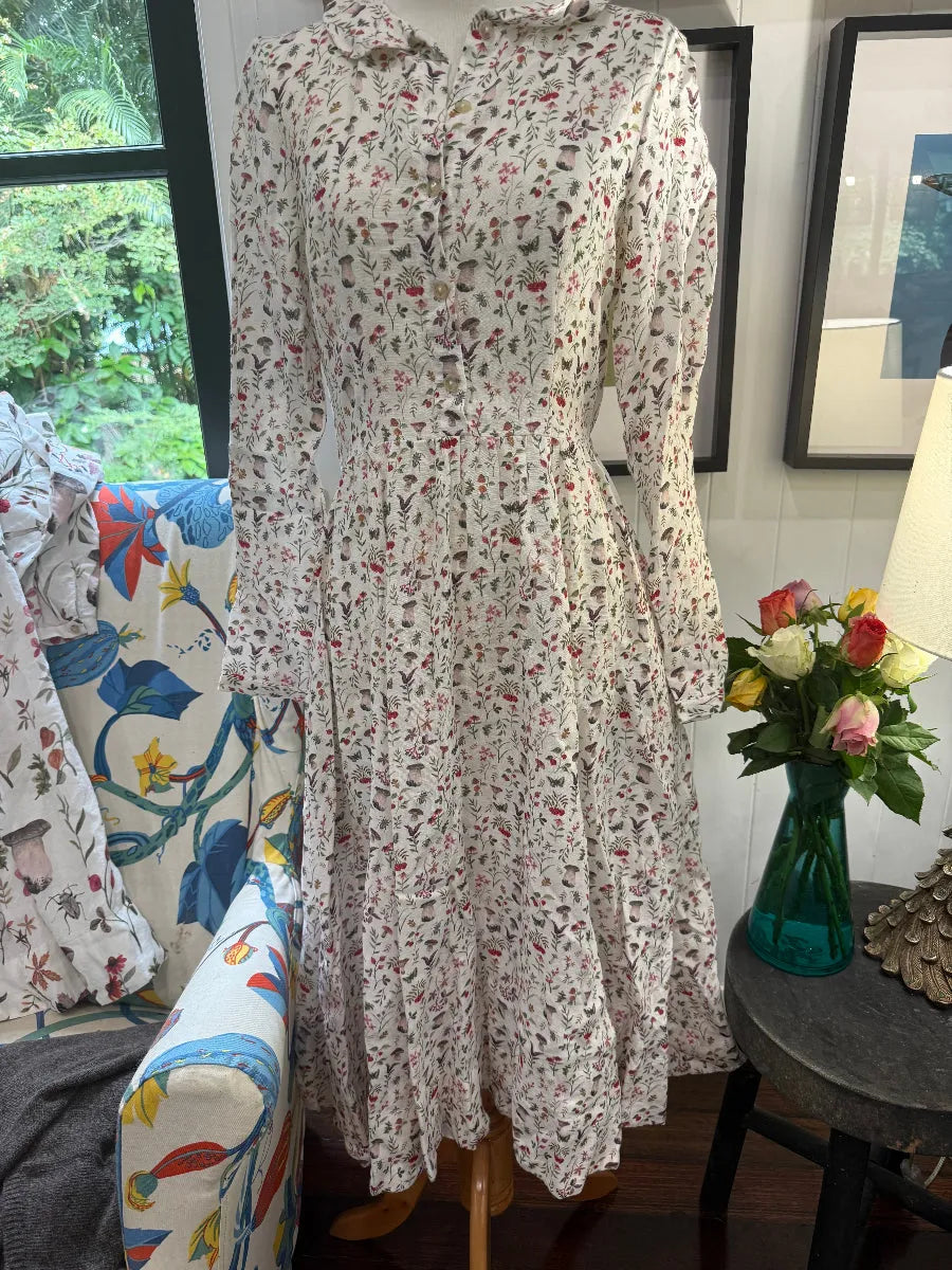  Son de flor long sleeve classic dress small mushroom print SALE - Stay Wild Collective  