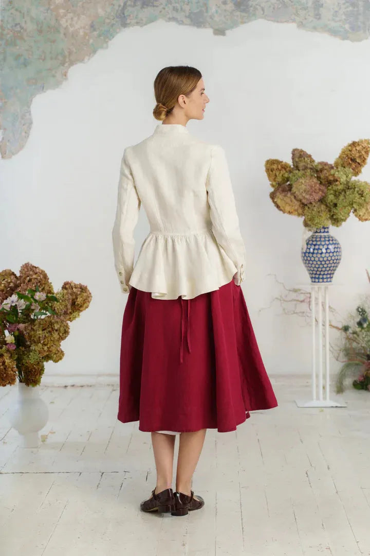  Son de flor peplum jacket linen SALE milk - Stay Wild Collective  