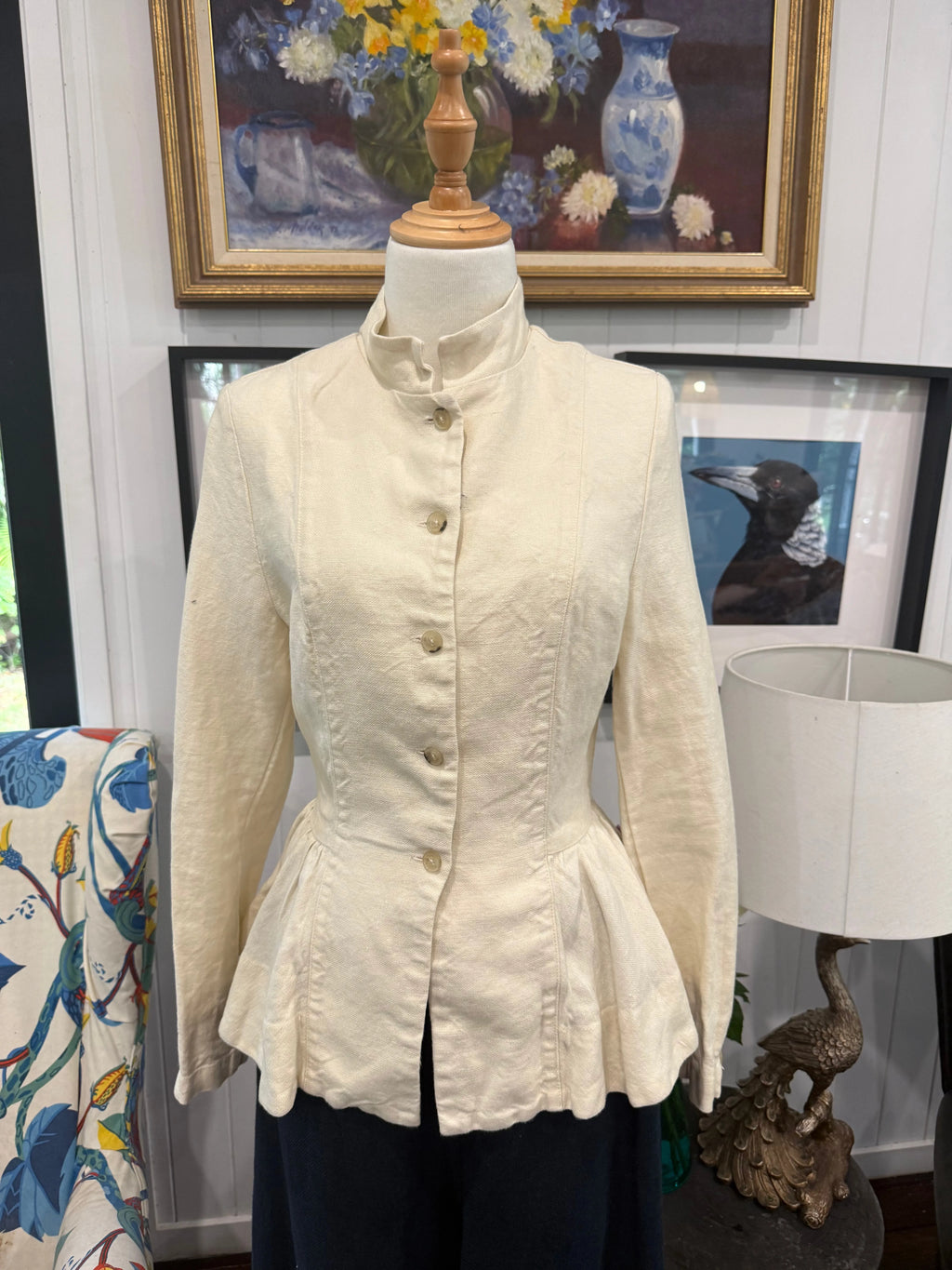  Son de flor peplum jacket linen SALE milk - Stay Wild Collective  