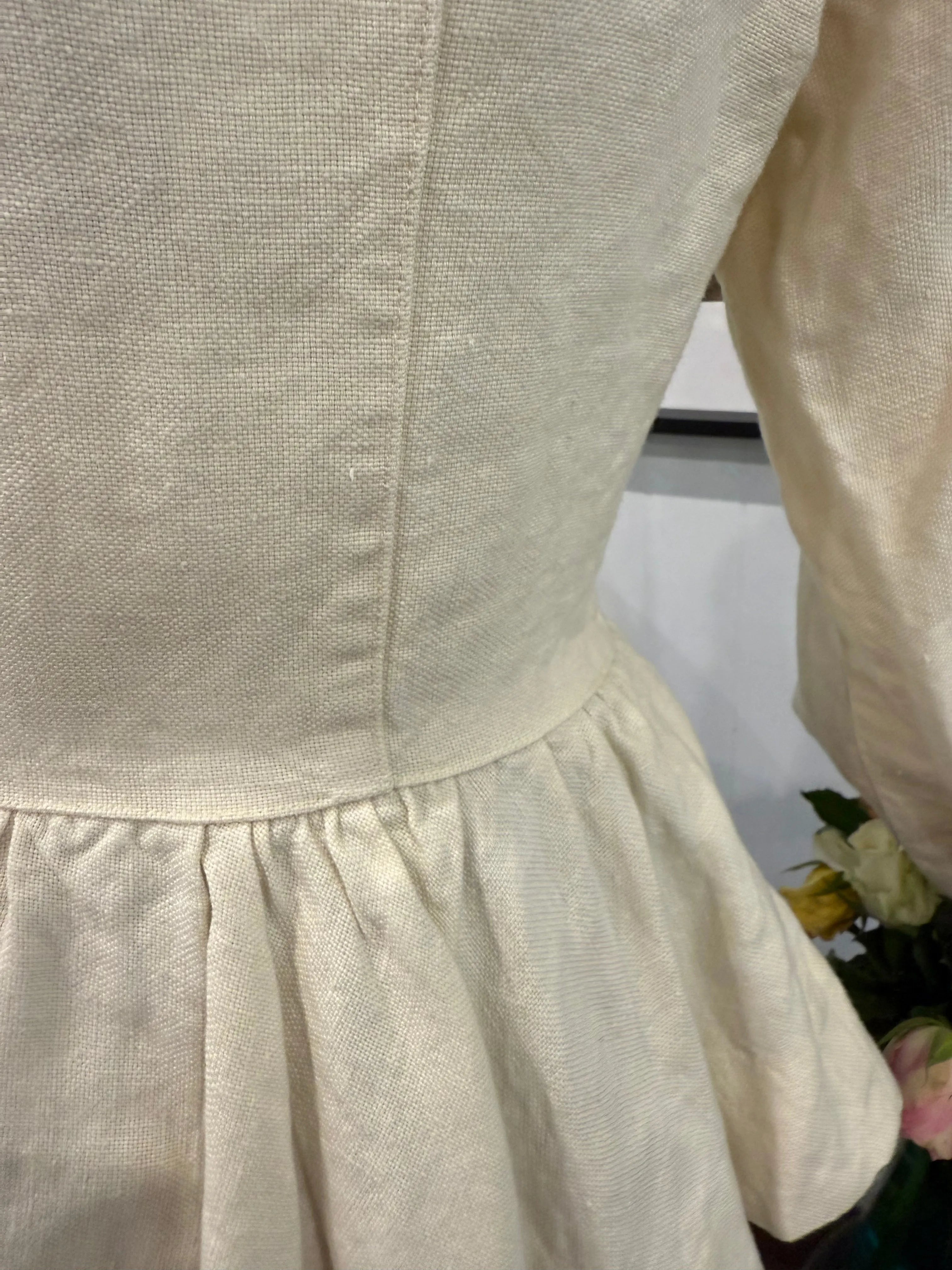  Son de flor peplum jacket linen SALE milk - Stay Wild Collective  