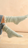 Dye & Wash Crochet Trim Socks sage - Stay Wild Collective  