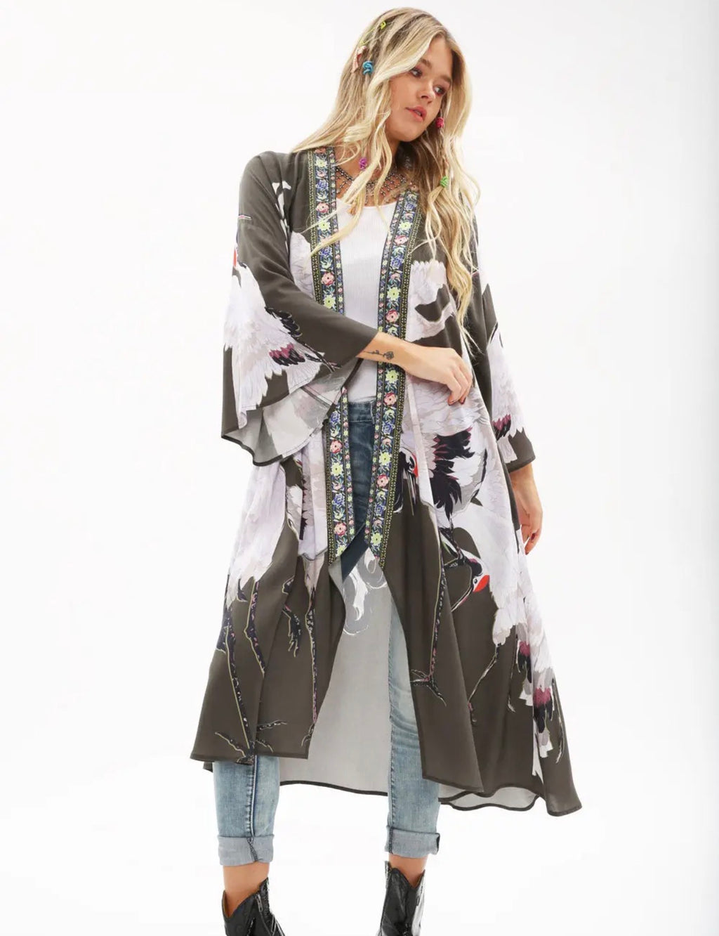 Story of the Crane Kimono - Charcoal |
Bohemian Coverup Robe - Stay Wild Collective