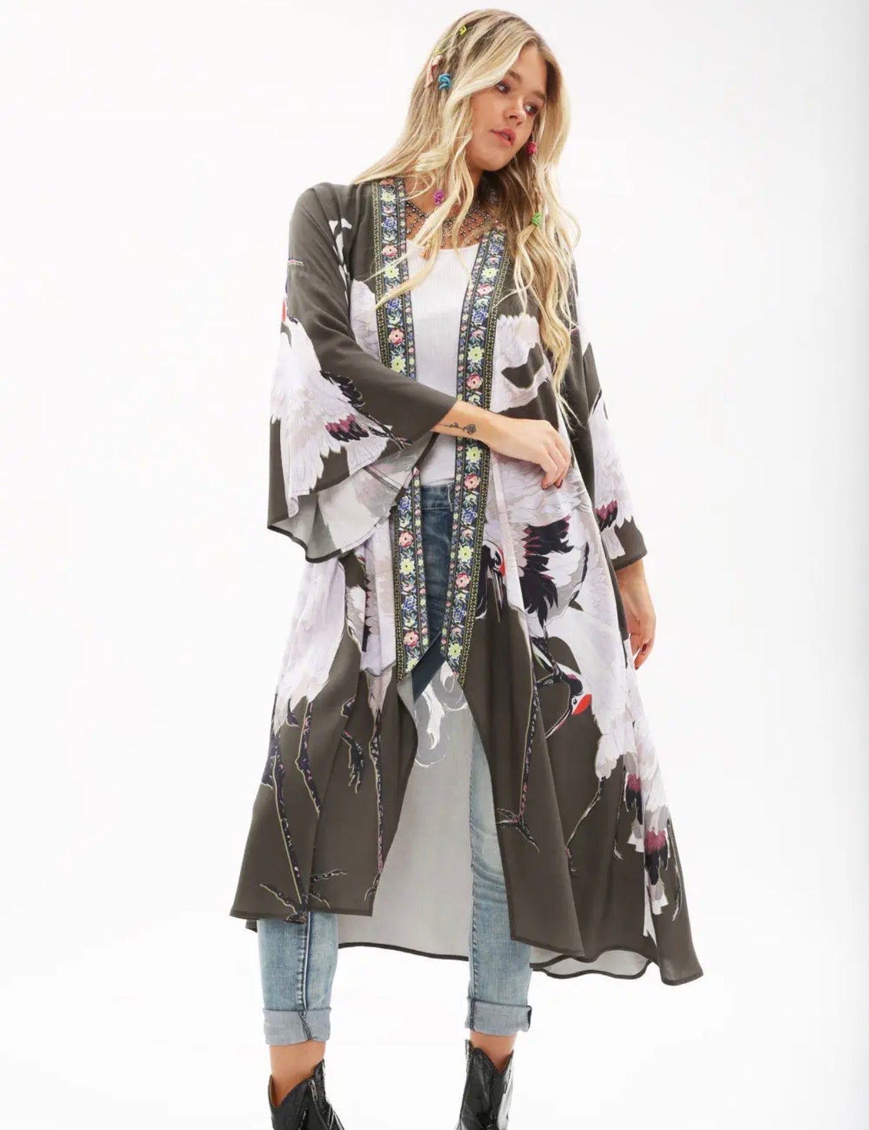Story of the Crane Kimono - Charcoal |
Bohemian Coverup Robe - Stay Wild Collective