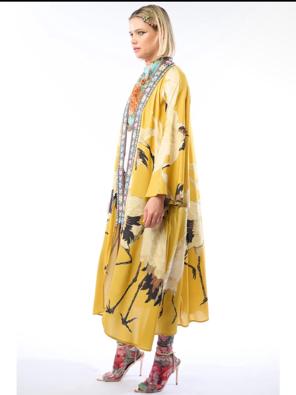 Story of the Crane Kimono - mustard 
Bohemian Coverup Robe - Stay Wild Collective