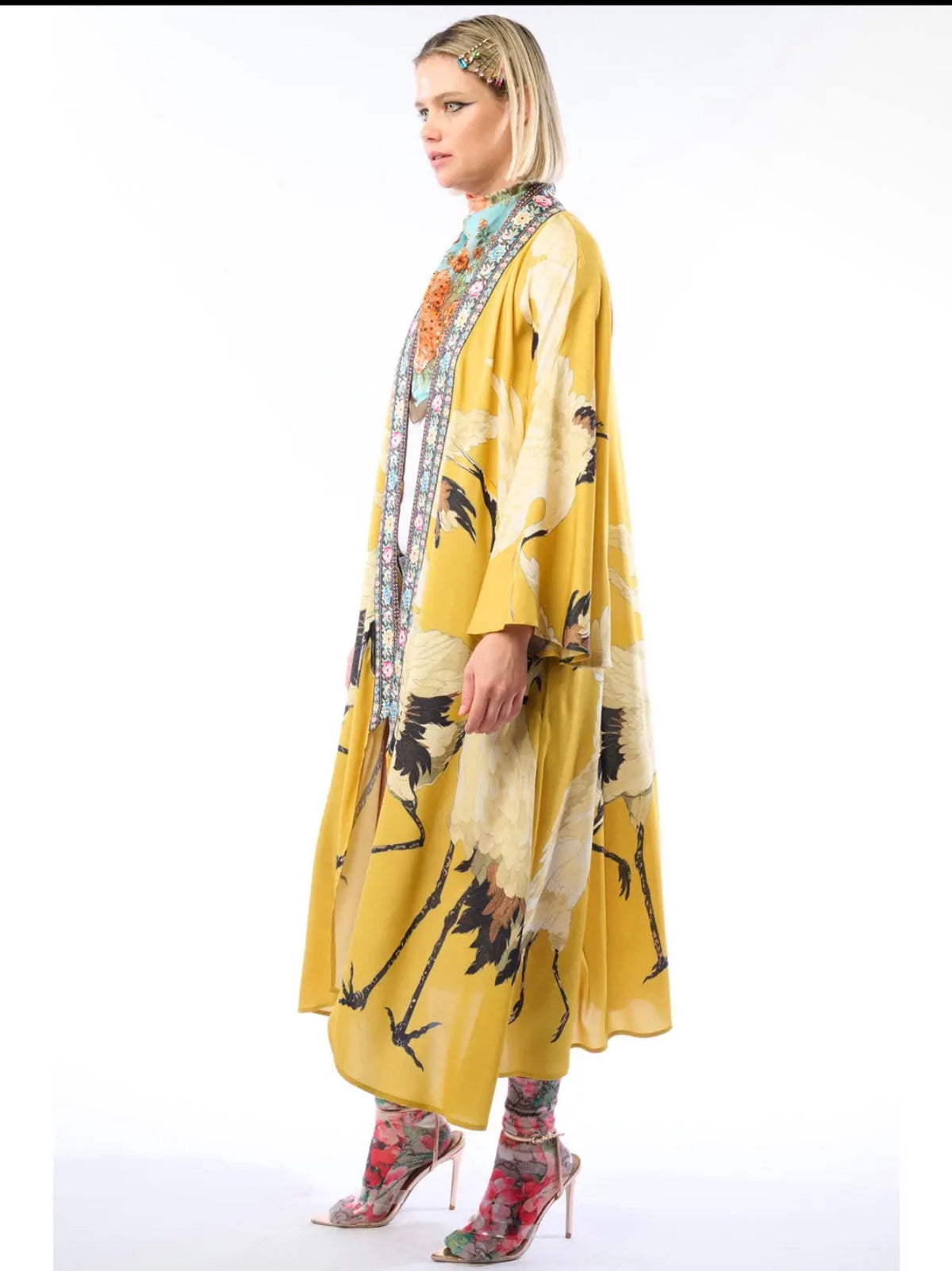 Story of the Crane Kimono - mustard 
Bohemian Coverup Robe - Stay Wild Collective