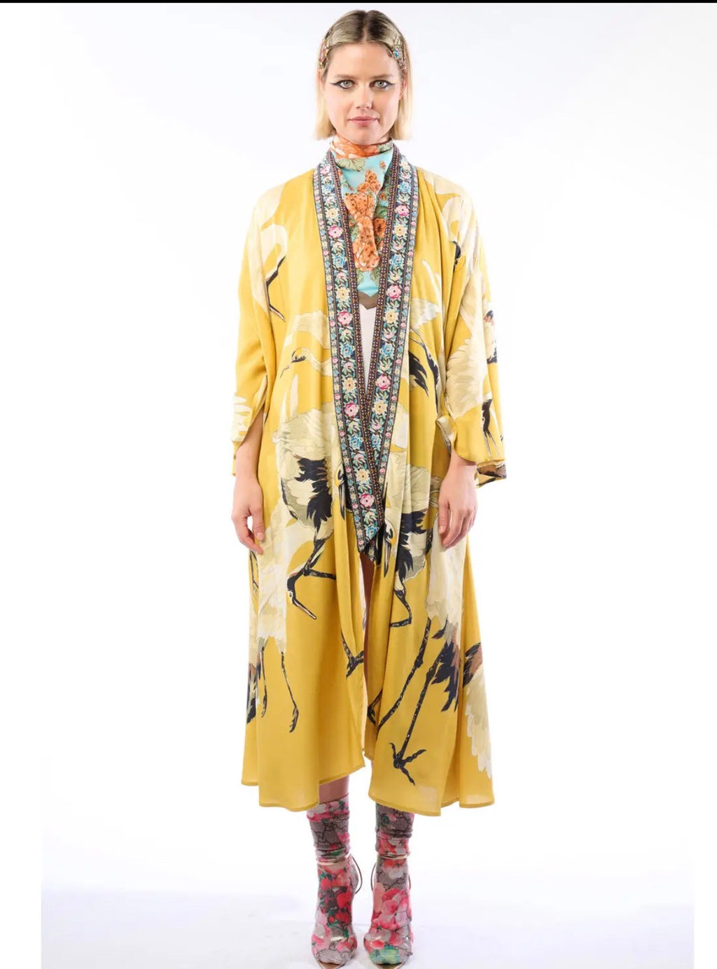 Story of the Crane Kimono - mustard 
Bohemian Coverup Robe - Stay Wild Collective