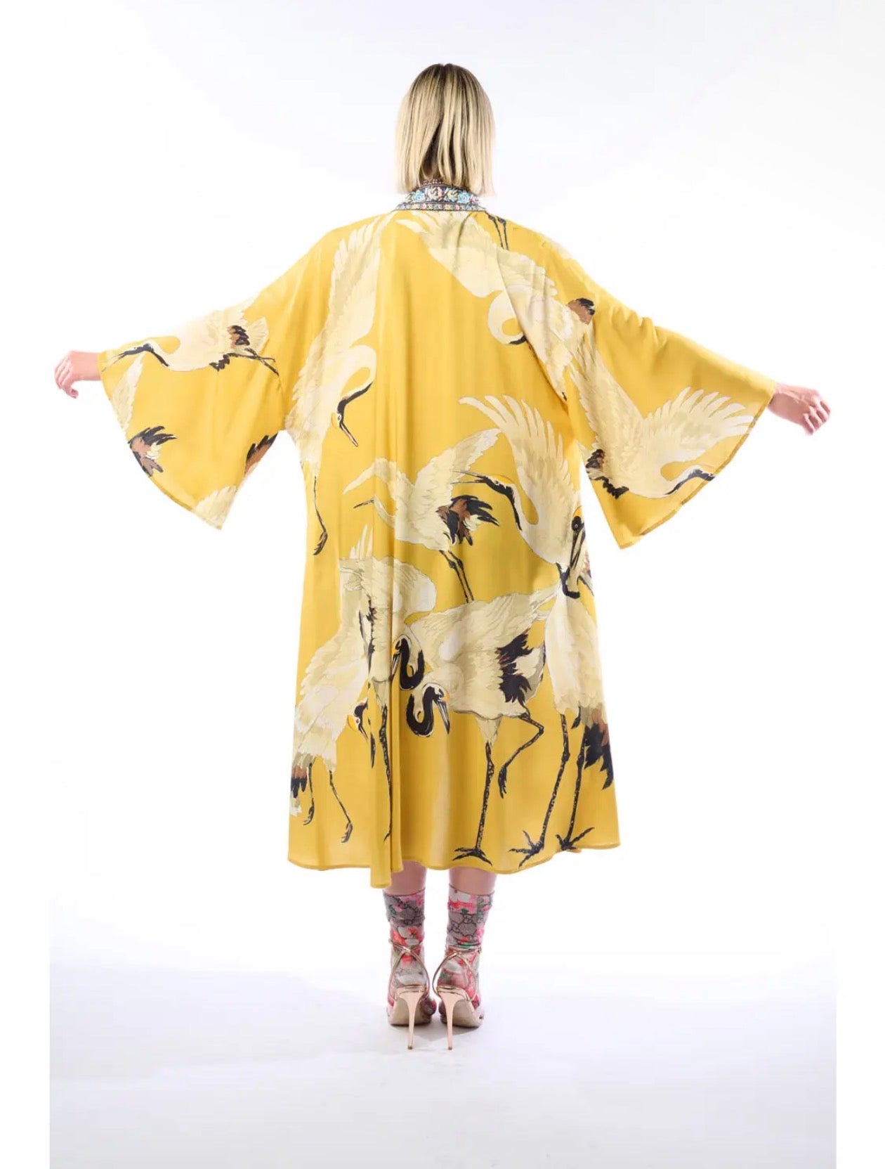 Story of the Crane Kimono - mustard 
Bohemian Coverup Robe - Stay Wild Collective