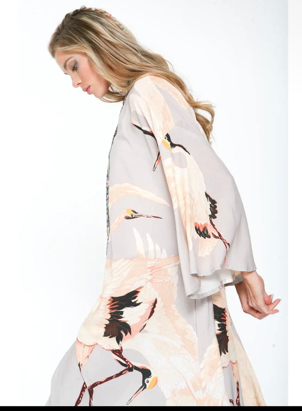 Story of the Crane Kimono - slate 
Bohemian Coverup Robe - Stay Wild Collective
