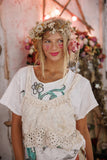 Magnolia Pearl Olive Eyelet Ruffle Cami TANK 402-MOON-OS