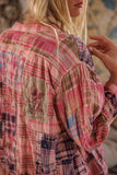 Pre Order Magnolia Pearl Patchwork Idgy Ruffle Shirt TOP 1511-MADAZ-OS