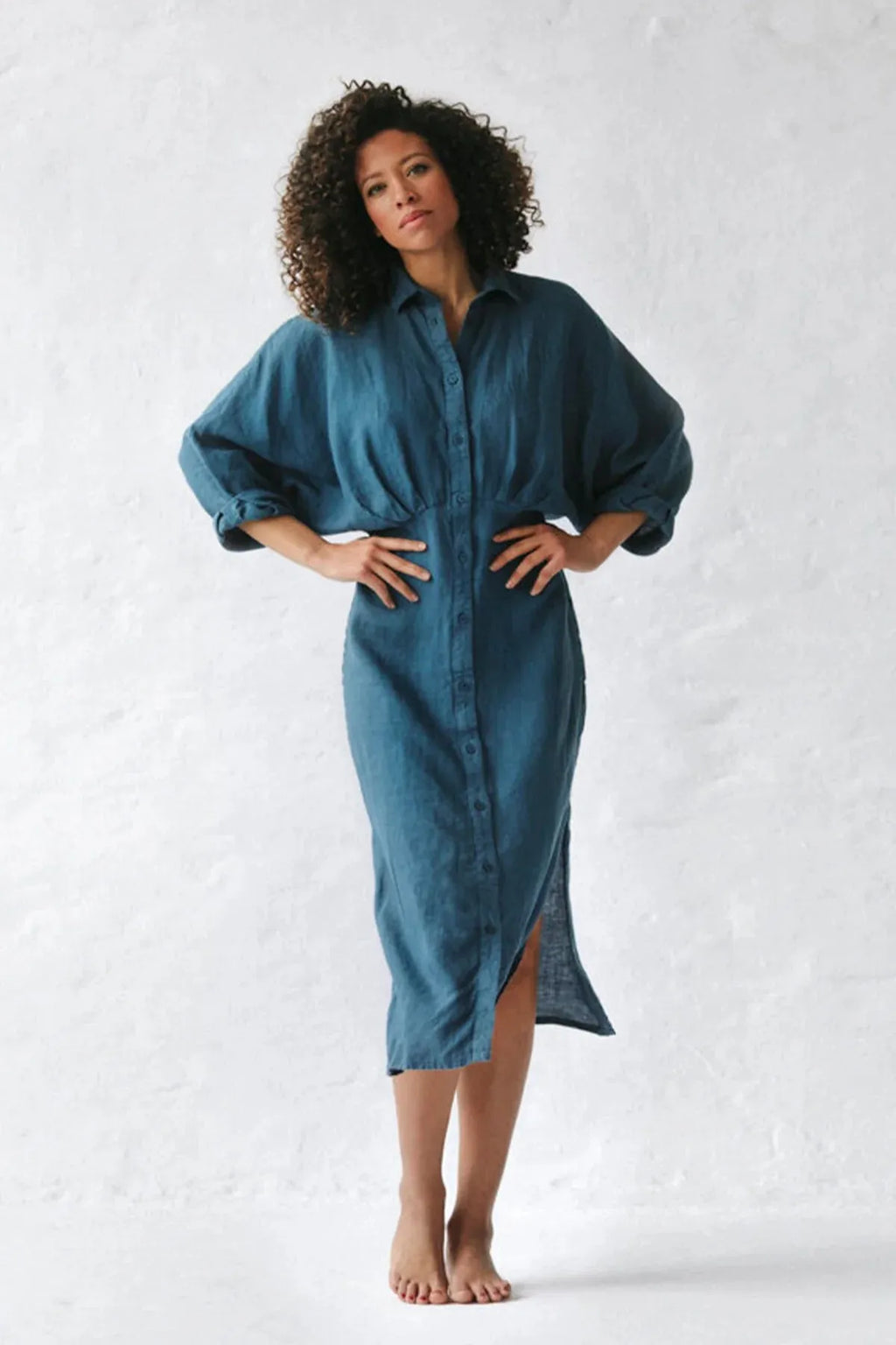 Tailored Dress |teal Blue seaside tones sale - Stay Wild Collective  Dress