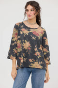  Talk to me in Flowers Tee. Vintage inspired relaxed fit top. Midnight Rose miss roses sister violet - Stay Wild Collective  