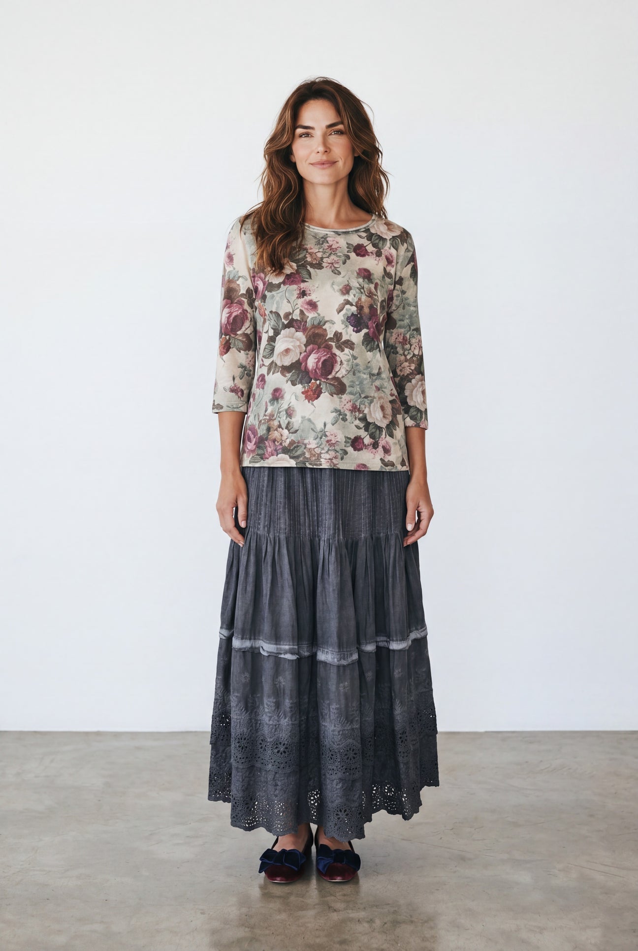 Talk to me in Flowers Tee. Vintage inspired relaxed fit top. Bloomsbury Rose miss roses sister violet l - Stay Wild Collective