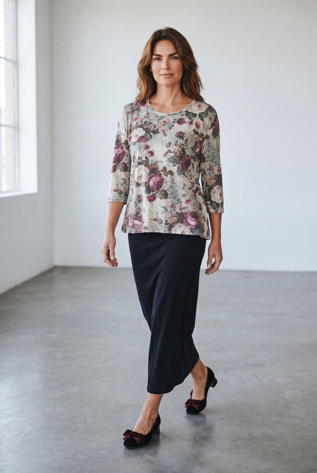 Talk to me in Flowers Tee. Vintage inspired relaxed fit top. Bloomsbury Rose miss roses sister violet l - Stay Wild Collective