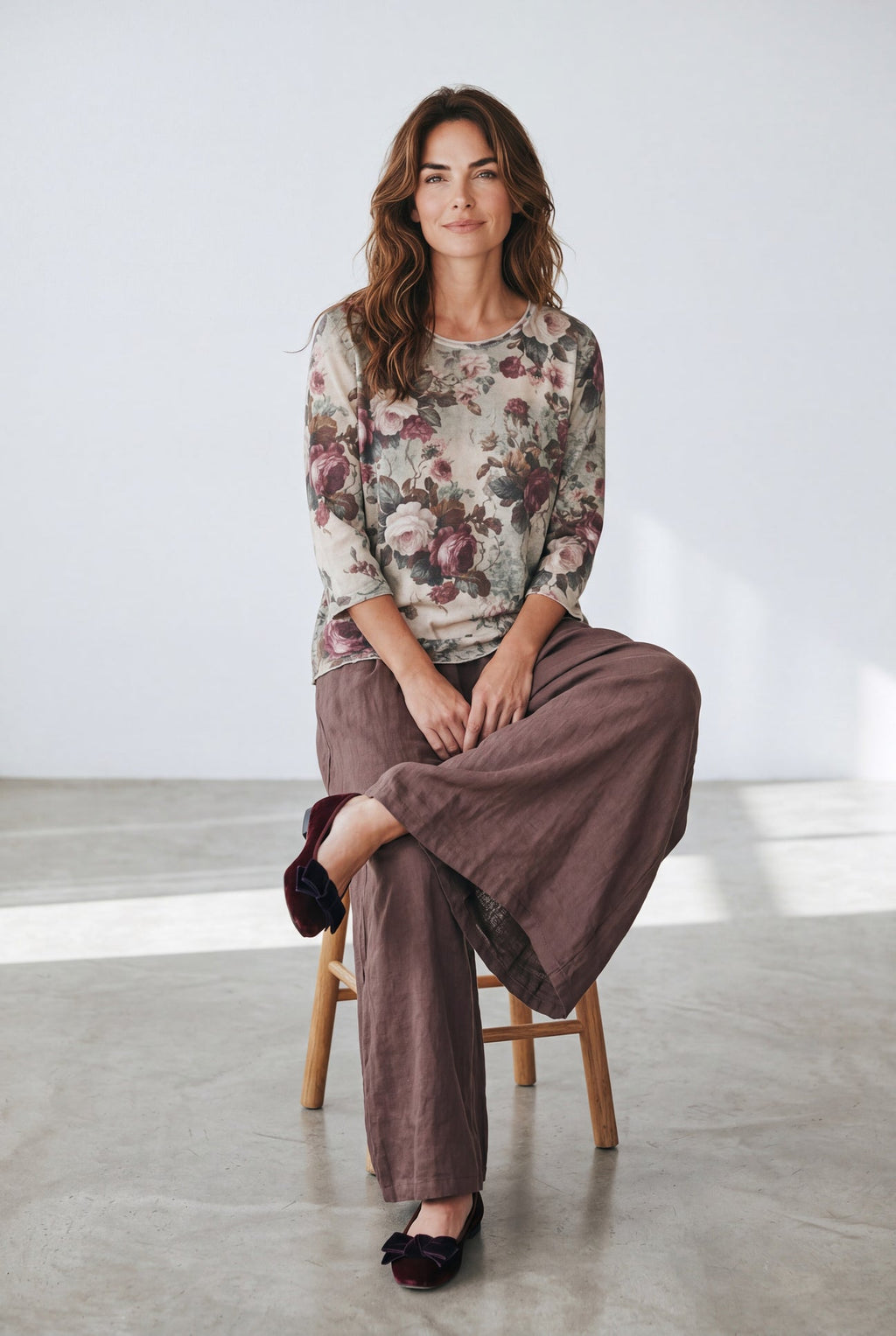 Talk to me in Flowers Tee. Vintage inspired relaxed fit top. Bloomsbury Rose miss roses sister violet l - Stay Wild Collective