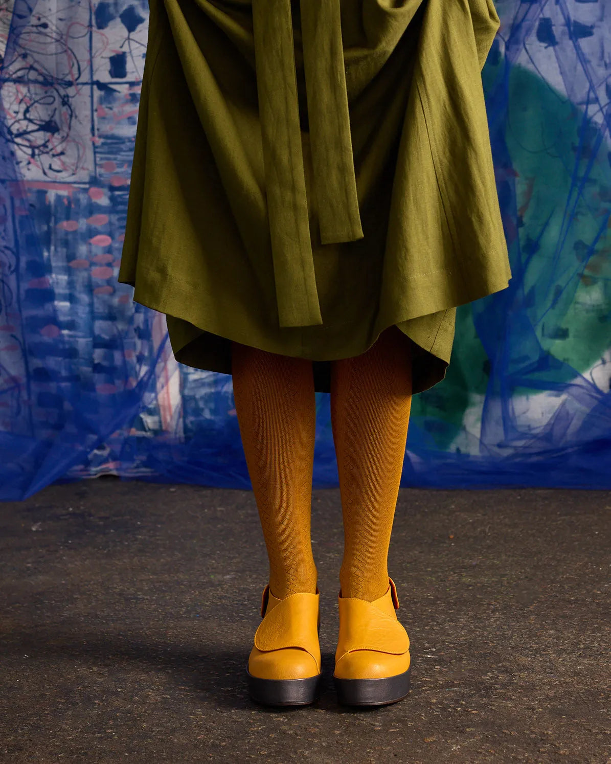 Tightology T01 – ‘Geo Ochre’ Merino Wool Tights - Stay Wild Collective  Hoisery