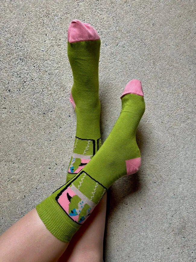 Tightology T14 ‘Sardines Green’ Cotton Socks - Stay Wild Collective  Socks