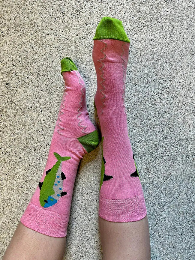 Tightology T14 ‘Sardines Pink’ Cotton Socks - Stay Wild Collective  Socks