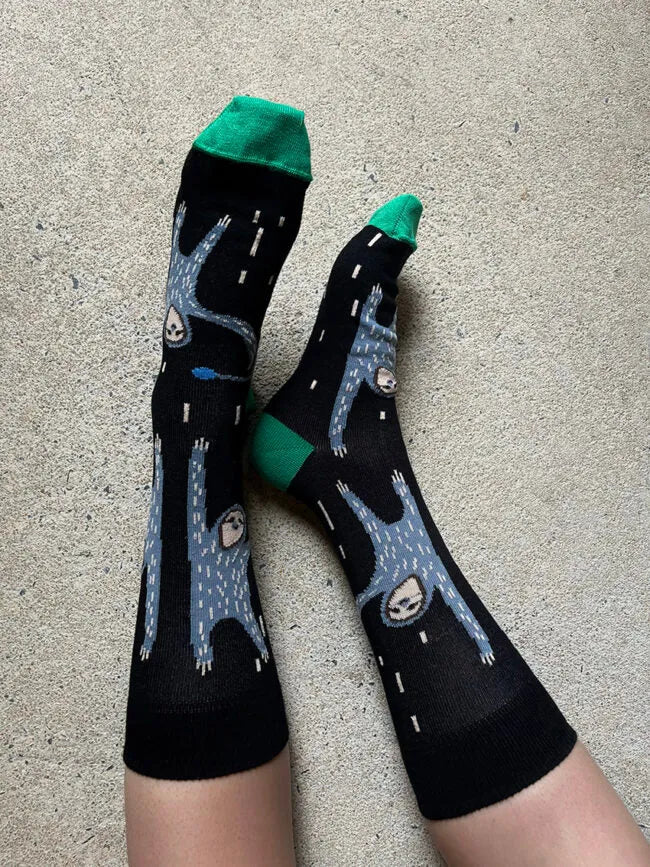 Tightology T14 ‘Sloth Black’ Cotton Socks - Stay Wild Collective  Socks